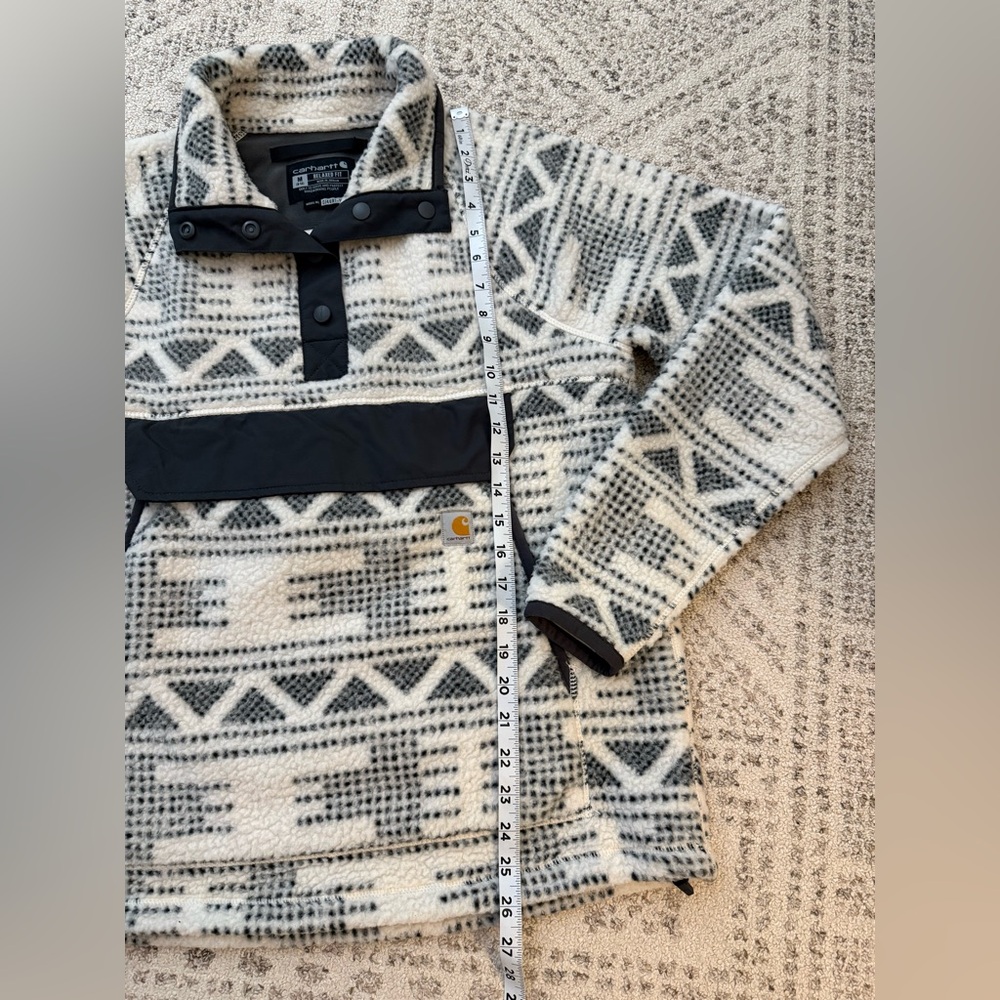 Carhartt Fleece Pullover Aztec Print Sz M - Picture 4 of 9